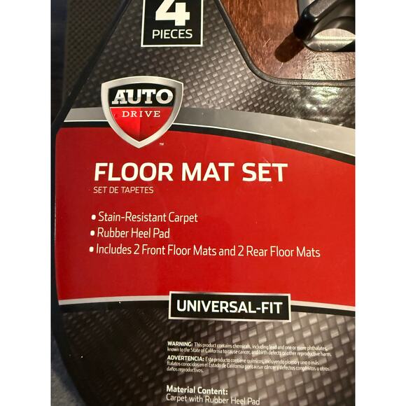 Auto Floor Mat Set – 4 Pieces, Universal Fit, Grey - Brand New - Picture 5 of 8